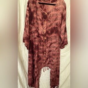 Neferitti collection  kaftan/dress. Wood buttons and pockets. Size 2X/3X.Goddess